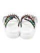 Christian Louboutin Canvas Printed Slides