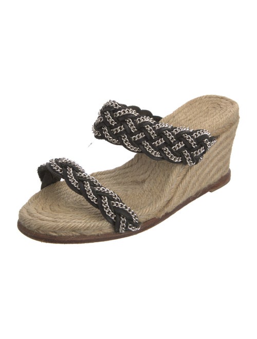 Christian Louboutin Leather Chain-Link Accents Espadrilles