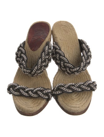 Christian Louboutin Leather Chain-Link Accents Espadrilles