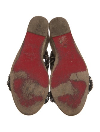 Christian Louboutin Leather Chain-Link Accents Espadrilles