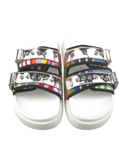 Christian Louboutin Canvas Printed Slides