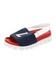 Christian Louboutin Christian Louboutin Girls Size 30 Leather Blue and White Velcro Closure Sandal