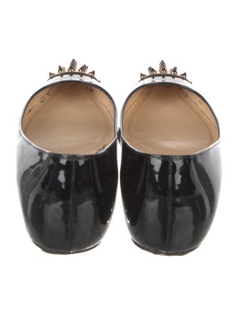 Christian Louboutin Spike Accents Patent Leather Ballet Flats