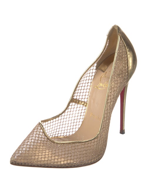 Christian Louboutin Mesh Glitter Accents Pumps