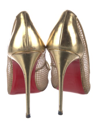 Christian Louboutin Mesh Glitter Accents Pumps