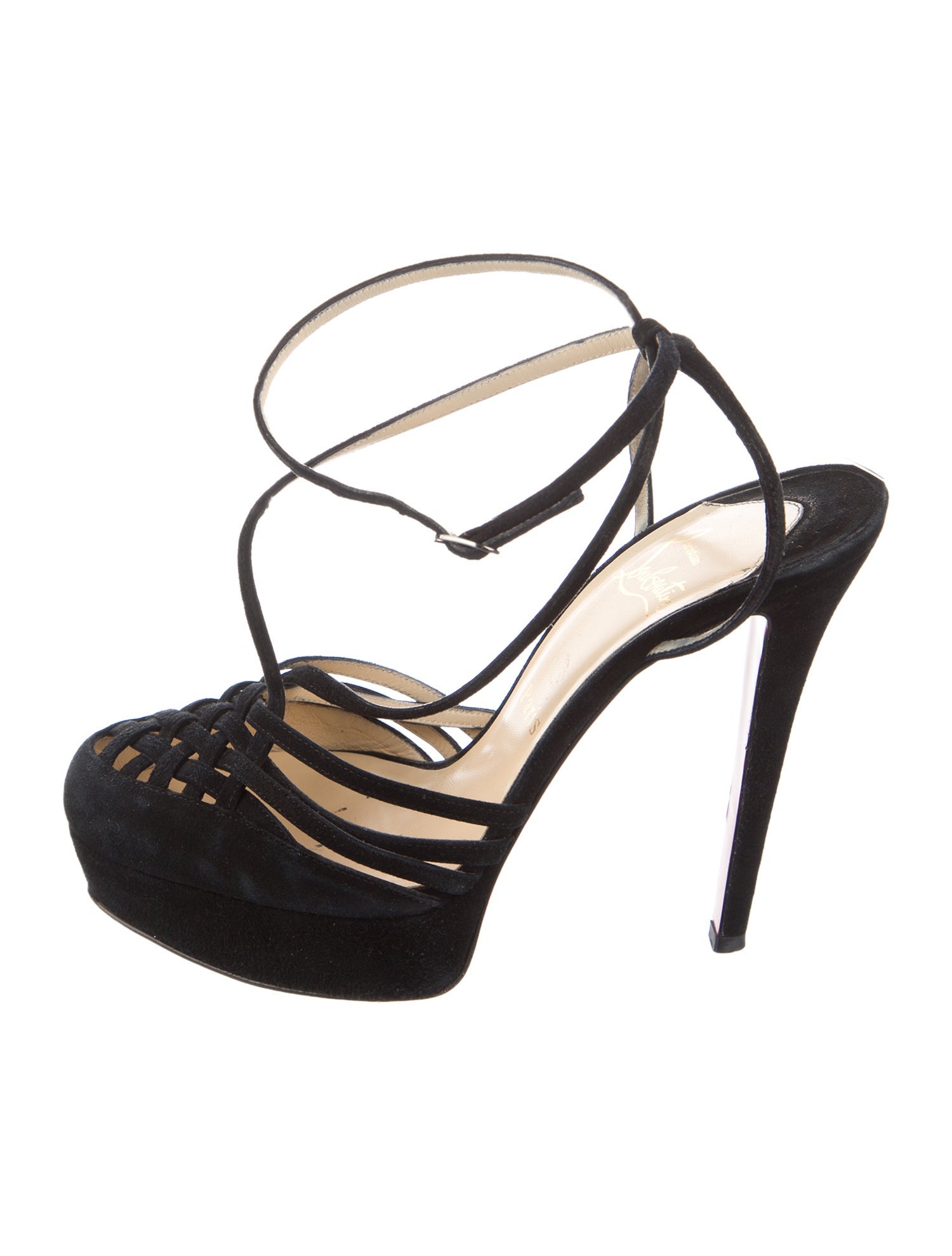 Christian Louboutin Spike Accents Suede Pumps