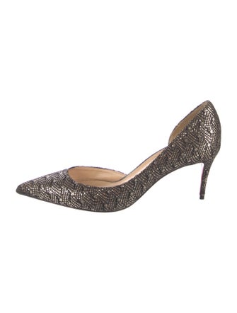 Christian Louboutin Mesh Sequin Embellishments D'Orsay Pumps