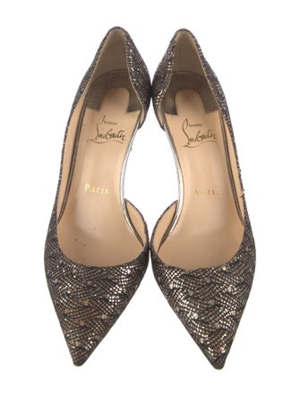 Christian Louboutin Mesh Sequin Embellishments D'Orsay Pumps