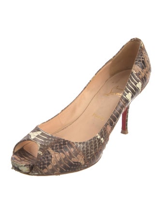 Christian Louboutin Python Animal Print Pumps