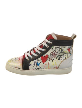 Christian Louboutin Patent Leather Printed Sneakers