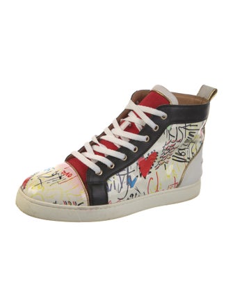 Christian Louboutin Patent Leather Printed Sneakers