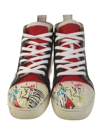 Christian Louboutin Patent Leather Printed Sneakers