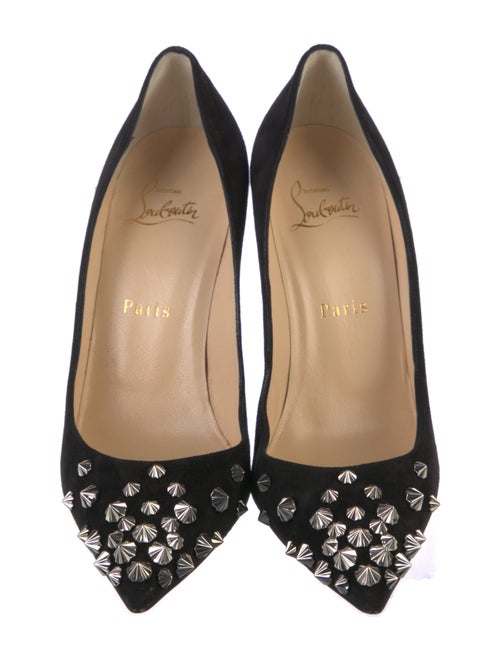 Christian Louboutin Suede Studded Accents Pumps