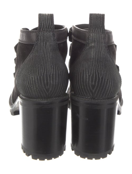 Christian Louboutin Suede Leather Trim Embellishment Combat Boots