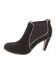 Christian Louboutin Suede Leather Trim Embellishment Chelsea Boots