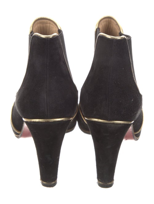 Christian Louboutin Suede Leather Trim Embellishment Chelsea Boots