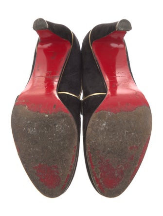 Christian Louboutin Suede Leather Trim Embellishment Chelsea Boots