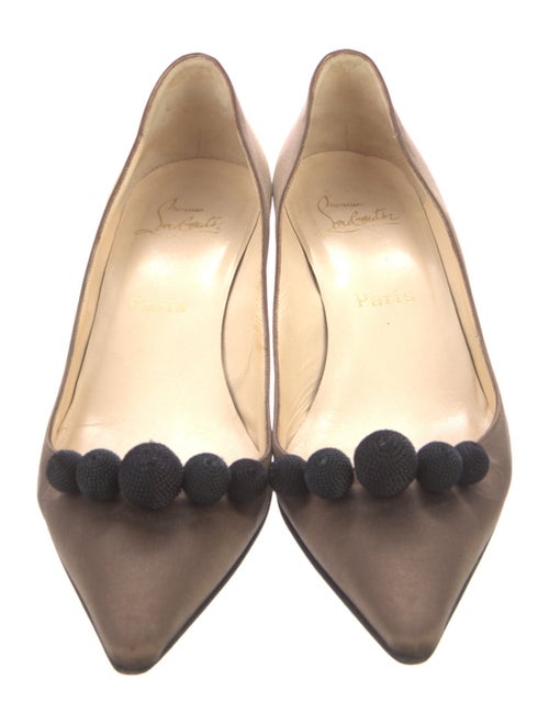 Christian Louboutin Satin Pom-Pom Embellishments Pumps