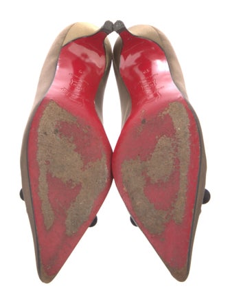 Christian Louboutin Satin Pom-Pom Embellishments Pumps