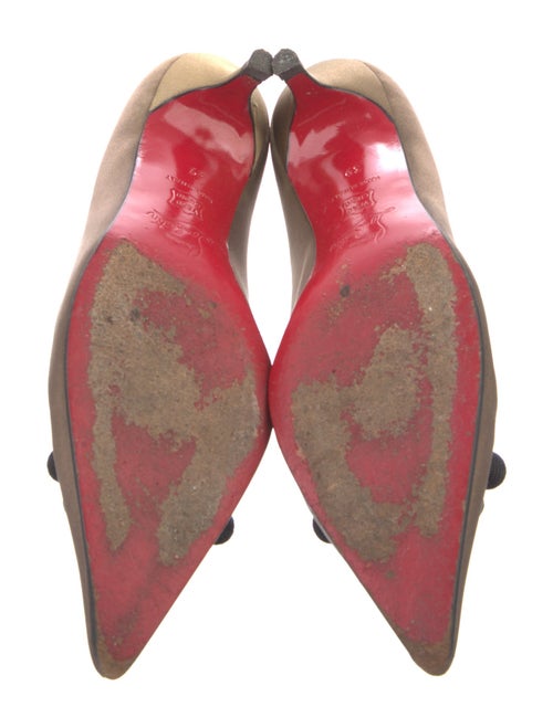 Christian Louboutin Satin Pom-Pom Embellishments Pumps