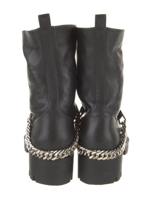 Christian Louboutin Leather Chain-Link Accents Combat Boots