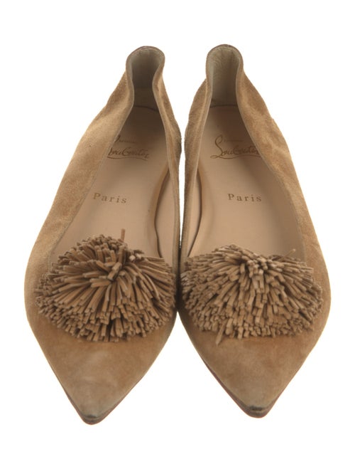 Christian Louboutin Suede Pom-Pom Embellishments Flats
