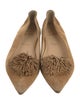 Christian Louboutin Suede Pom-Pom Embellishments Flats