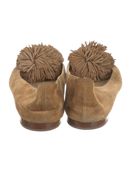 Christian Louboutin Suede Pom-Pom Embellishments Flats