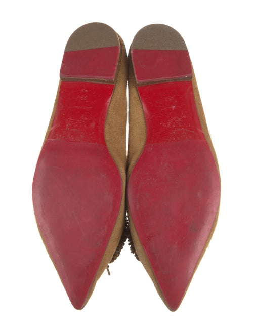 Christian Louboutin Suede Pom-Pom Embellishments Flats