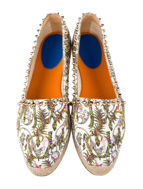 Christian Louboutin Spike Accents Canvas Espadrilles