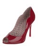Christian Louboutin Patent Leather Scalloped Accent Pumps