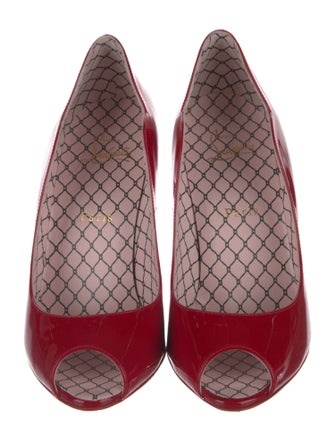 Christian Louboutin Patent Leather Scalloped Accent Pumps