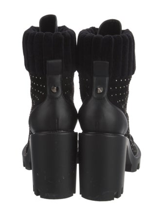 Christian Louboutin Spike Accents Suede Combat Boots