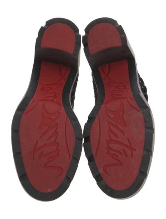 Christian Louboutin Spike Accents Suede Combat Boots
