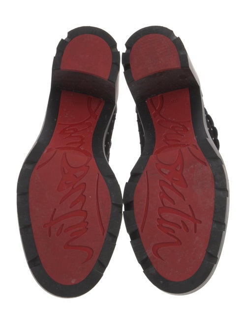 Christian Louboutin Spike Accents Suede Combat Boots