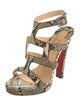Christian Louboutin Snakeskin Animal Print Gladiator Sandals