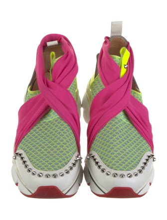 Christian Louboutin Spike Accents Printed Sneakers