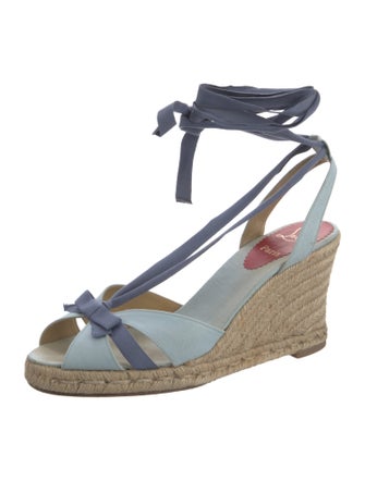 Christian Louboutin Canvas Bow Accents Espadrilles
