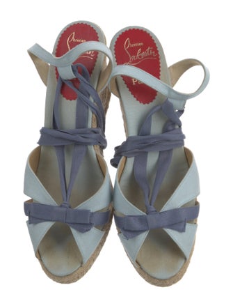 Christian Louboutin Canvas Bow Accents Espadrilles
