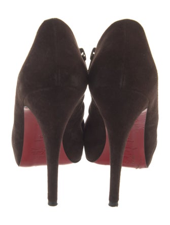 Christian Louboutin Suede Lace-Up Boots