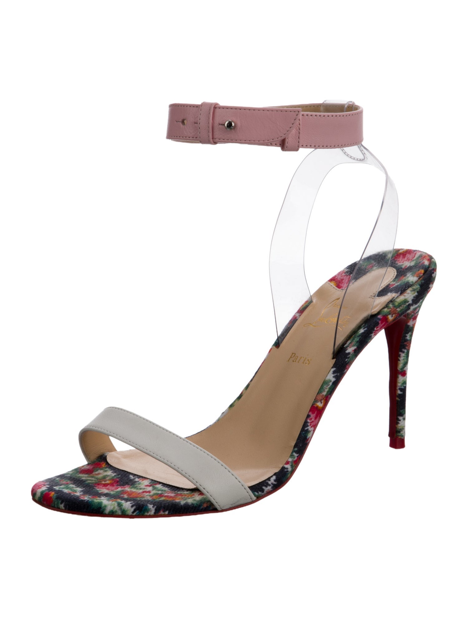 Christian Louboutin Leather Colorblock Pattern Slides