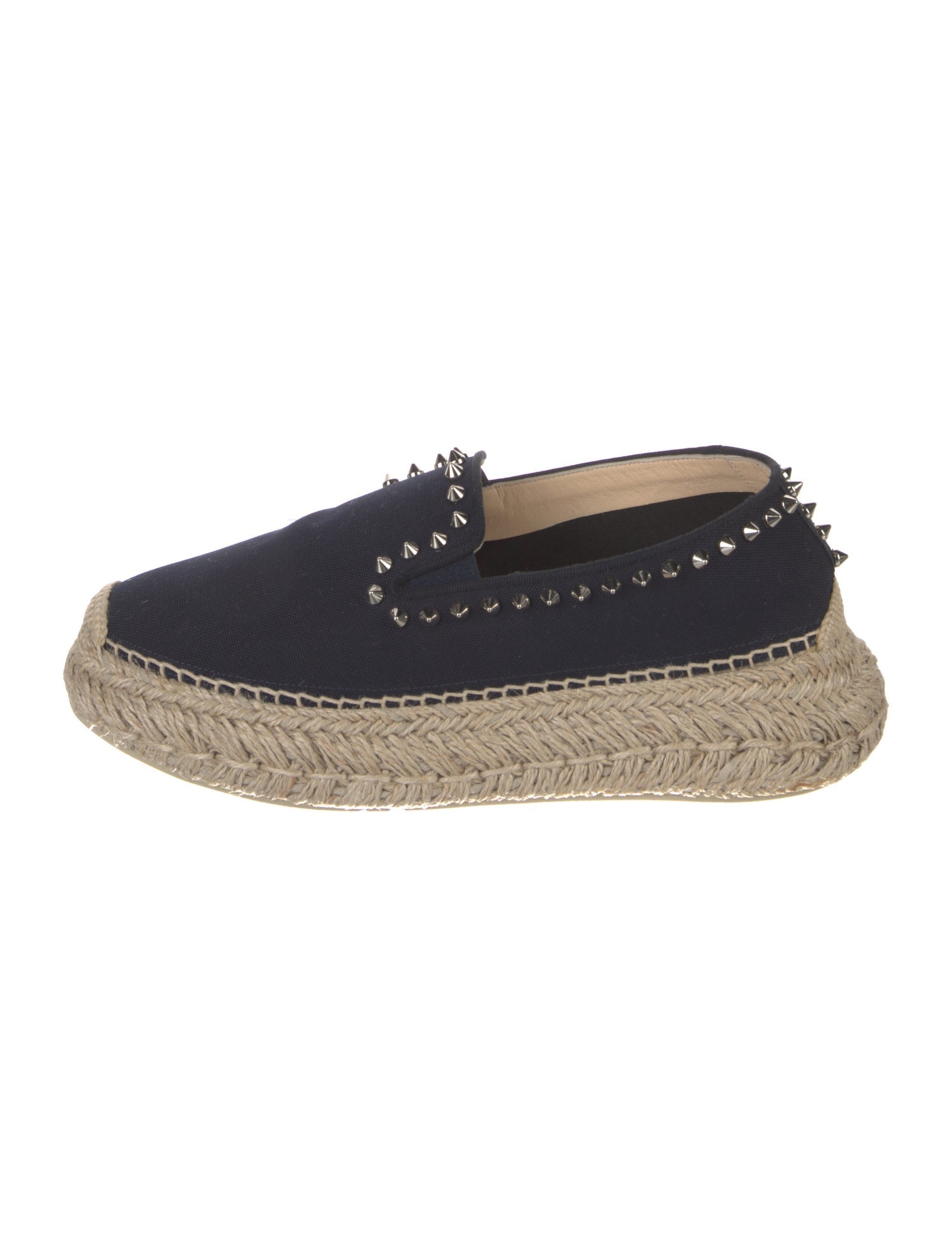 Christian Louboutin Spike Accents Canvas Espadrilles