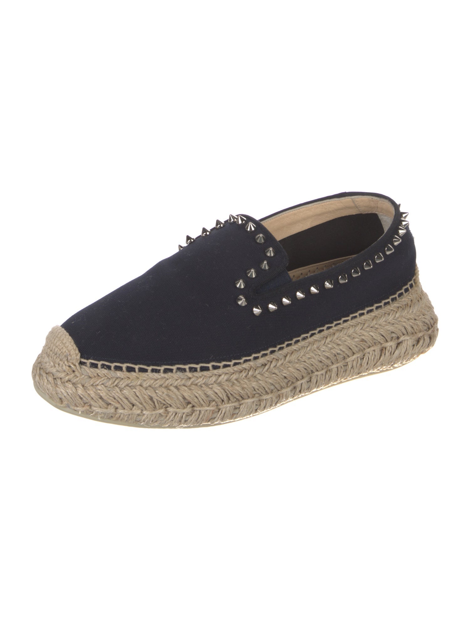 Christian Louboutin Spike Accents Canvas Espadrilles