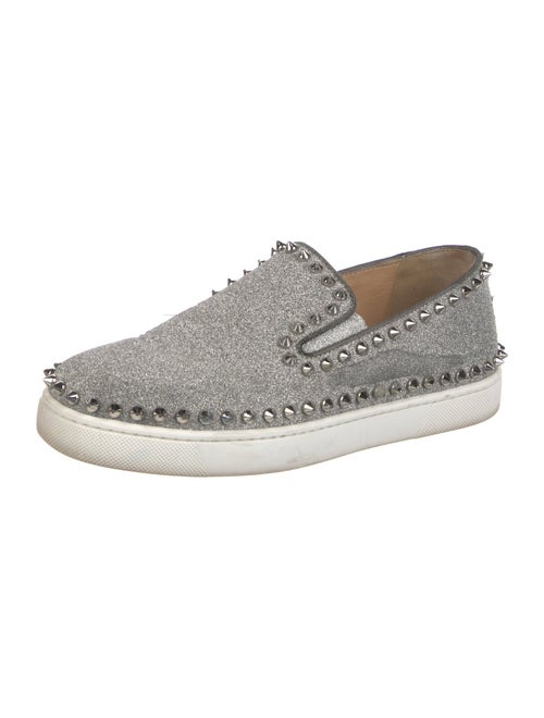 Christian Louboutin Spike Accents Glitter Sneakers