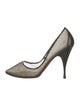 Christian Louboutin Mesh Leather Trim Embellishment Pumps