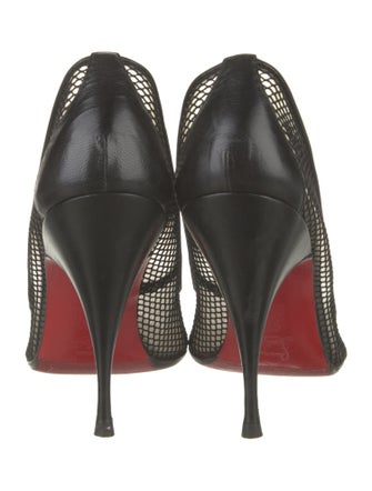 Christian Louboutin Mesh Leather Trim Embellishment Pumps