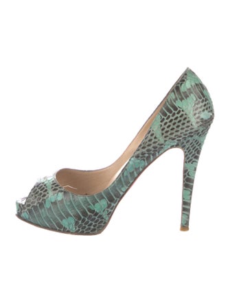 Christian Louboutin Python Animal Print Pumps