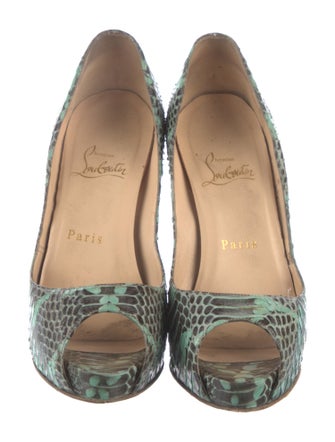 Christian Louboutin Python Animal Print Pumps