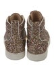 Christian Louboutin Glitter Animal Print Wedge Sneakers