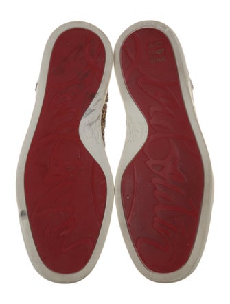 Christian Louboutin Glitter Animal Print Wedge Sneakers